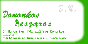 domonkos meszaros business card